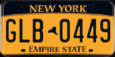 NY license plate GLB0449