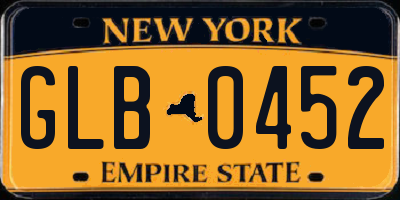 NY license plate GLB0452