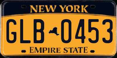 NY license plate GLB0453