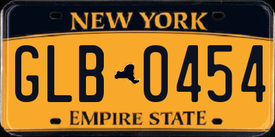 NY license plate GLB0454