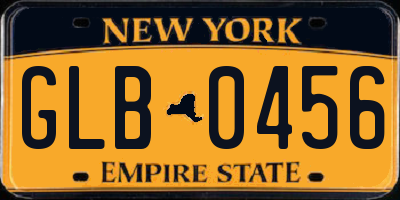NY license plate GLB0456