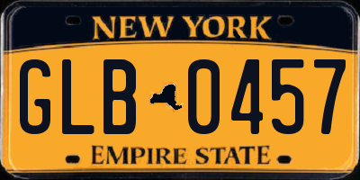 NY license plate GLB0457