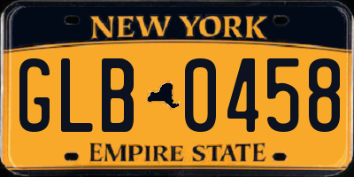NY license plate GLB0458
