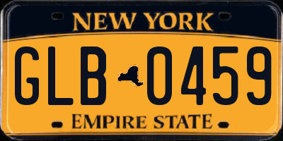 NY license plate GLB0459