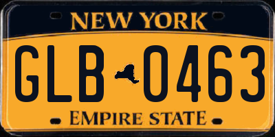 NY license plate GLB0463