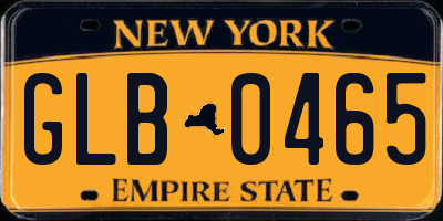 NY license plate GLB0465