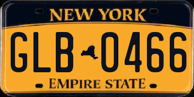 NY license plate GLB0466