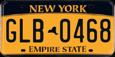 NY license plate GLB0468