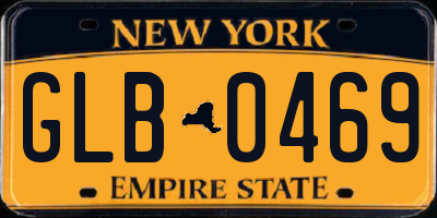 NY license plate GLB0469