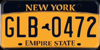 NY license plate GLB0472