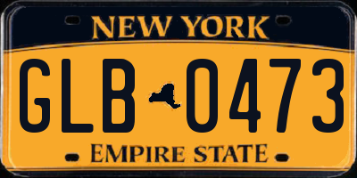 NY license plate GLB0473