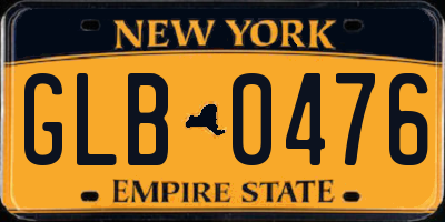 NY license plate GLB0476