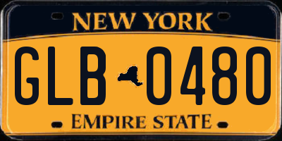 NY license plate GLB0480