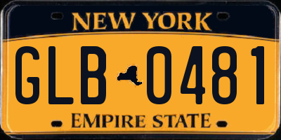 NY license plate GLB0481