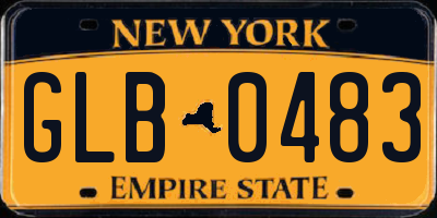 NY license plate GLB0483