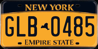 NY license plate GLB0485