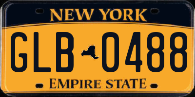 NY license plate GLB0488