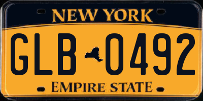 NY license plate GLB0492