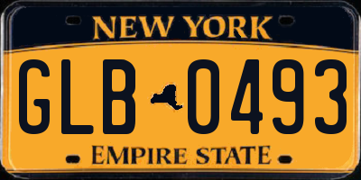 NY license plate GLB0493