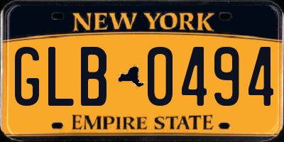 NY license plate GLB0494