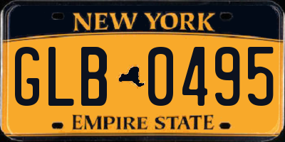 NY license plate GLB0495