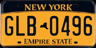 NY license plate GLB0496