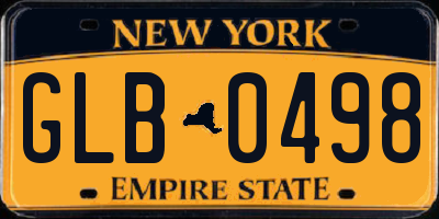 NY license plate GLB0498