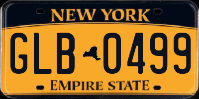 NY license plate GLB0499
