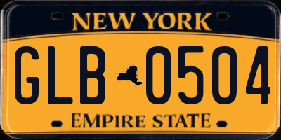 NY license plate GLB0504