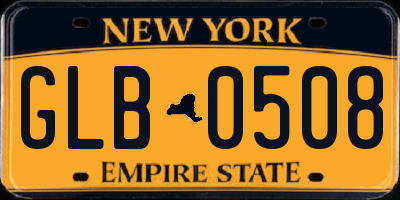 NY license plate GLB0508