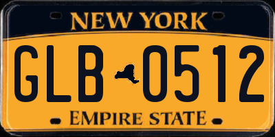NY license plate GLB0512