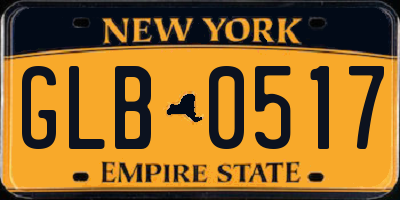 NY license plate GLB0517