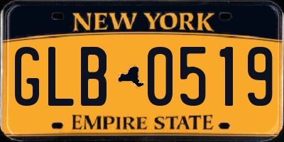 NY license plate GLB0519