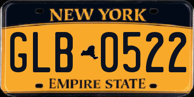 NY license plate GLB0522