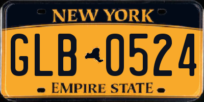 NY license plate GLB0524