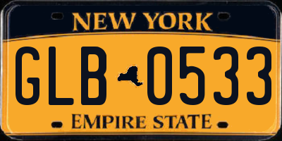 NY license plate GLB0533