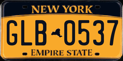 NY license plate GLB0537