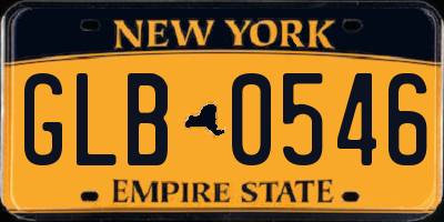 NY license plate GLB0546