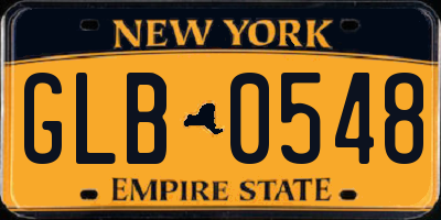 NY license plate GLB0548