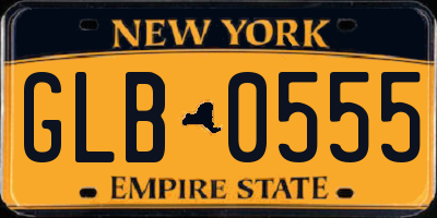 NY license plate GLB0555