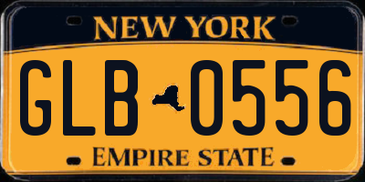 NY license plate GLB0556
