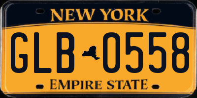 NY license plate GLB0558