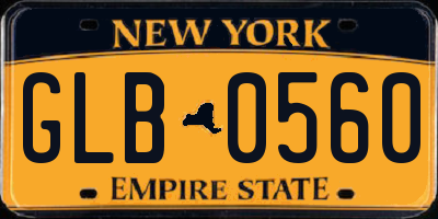 NY license plate GLB0560