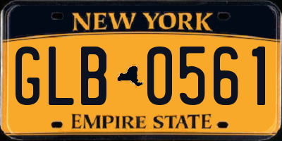 NY license plate GLB0561