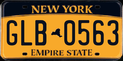 NY license plate GLB0563