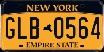 NY license plate GLB0564