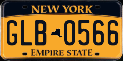 NY license plate GLB0566