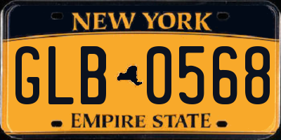 NY license plate GLB0568