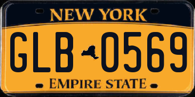 NY license plate GLB0569