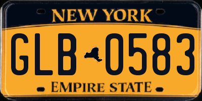 NY license plate GLB0583